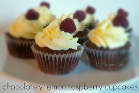 Chocolatey Lemon Raspberry Cupcake with Lemon Buttercream