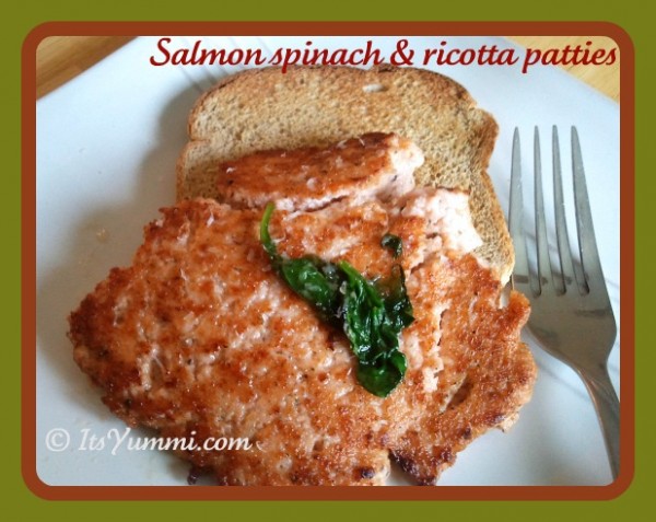 Salmon, spinach & ricotta patties from ItsYummi.com