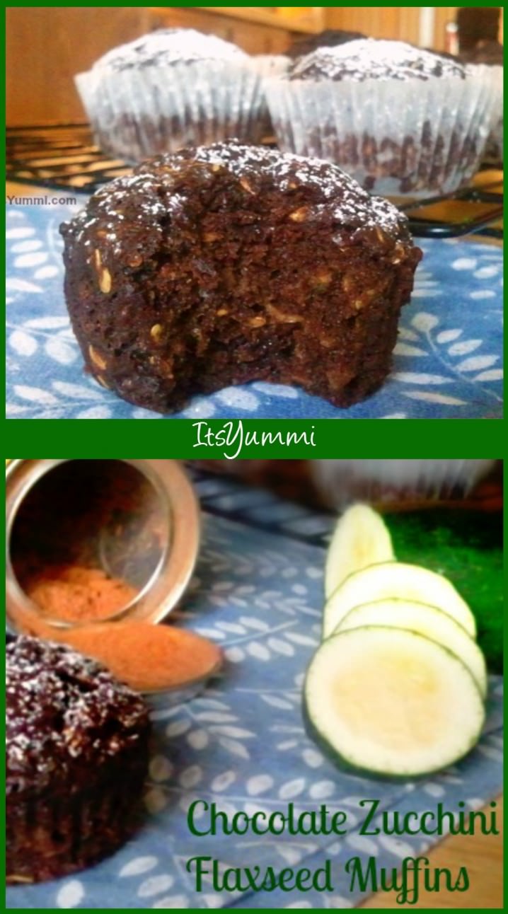 Chocolate Zucchini Flaxseed Muffins  Its Yummi