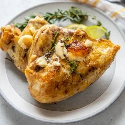 heart healthy oven roasted chicken on a plate