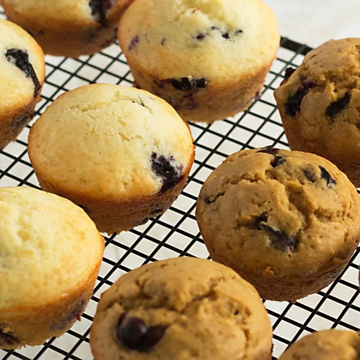 Blueberry Lime Muffins - made with organic sugar vs refined sugar