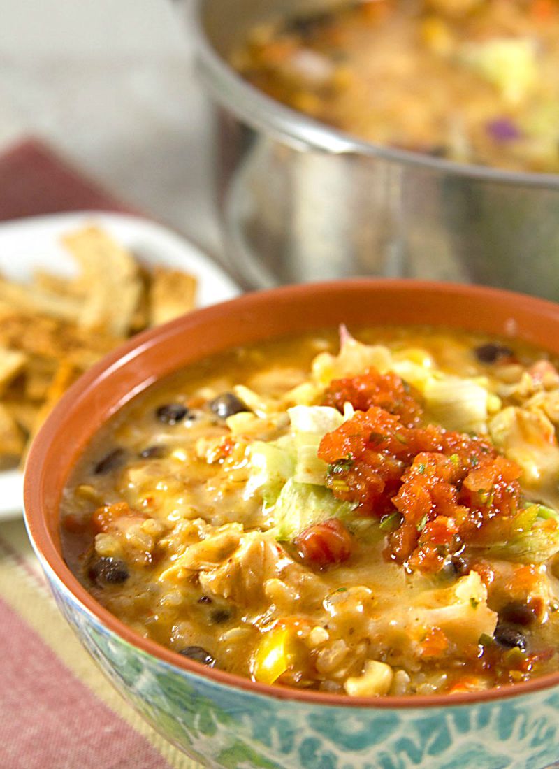 Chicken Enchilada Soup Recipe + Tortilla Chips Recipe | Its Yummi