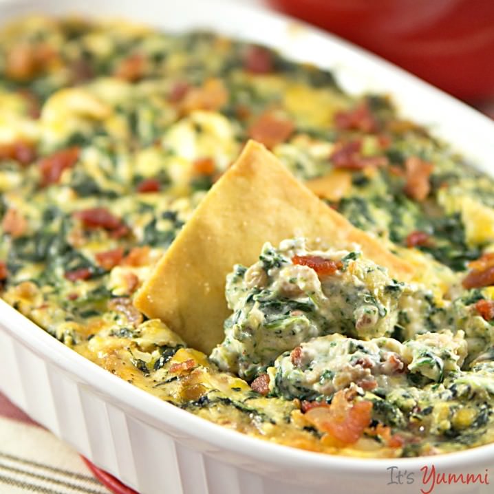 Warm Spinach Dip with Bacon {Low Carb, Gluten Free}