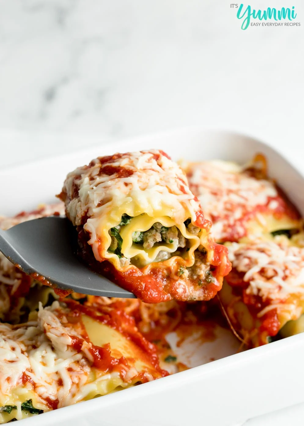 Lasagna Roll Ups with Sausage and Spinach