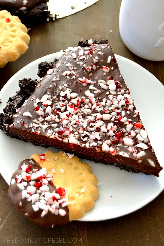 Gorgeous Chocolate Ganache Desserts Collection: Chocolate Peppermint Ganache Pie, Recipe from The Domestic Rebel